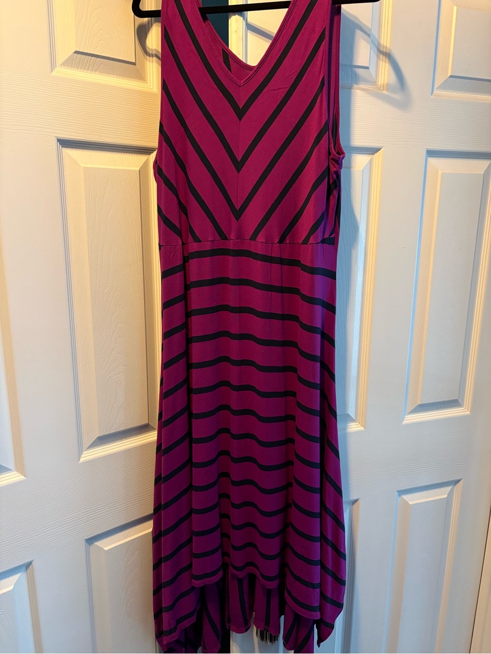Lane Bryant Purple and Navy Striped Dress